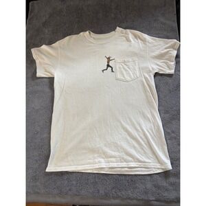 Travis Scott Virgil Abloh Astroworld 2018 Pocket T-Shirt Mens Medium Cream White